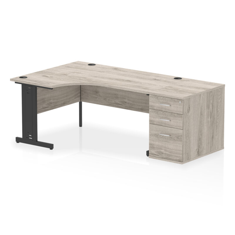 Pace 1600mm Cable Managed Left Crescent Desk Workstation - Image 11