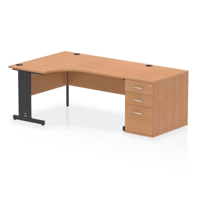 Pace 1600mm Cable Managed Left Crescent Desk Workstation - Image 23