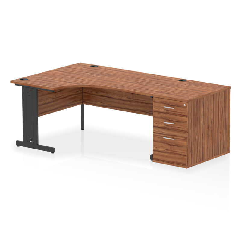 Pace 1600mm Cable Managed Left Crescent Desk Workstation - Image 29