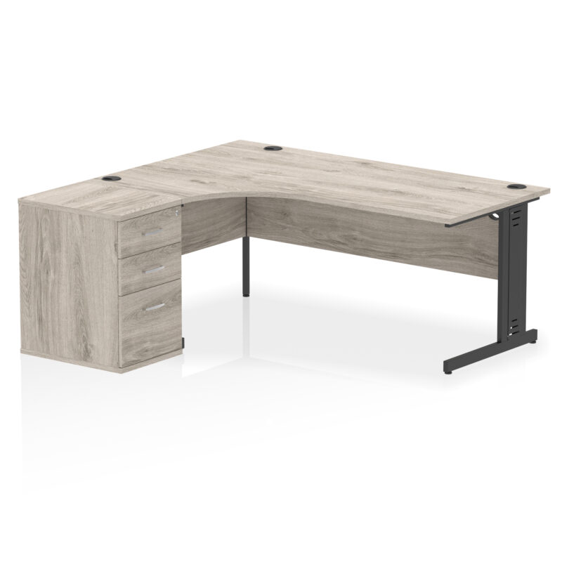 Pace 1800mm Cable Managed Left Crescent Desk Workstation - Image 7