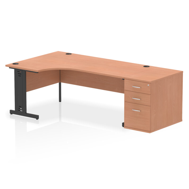 Pace 1800mm Cable Managed Left Crescent Desk Workstation - Image 4