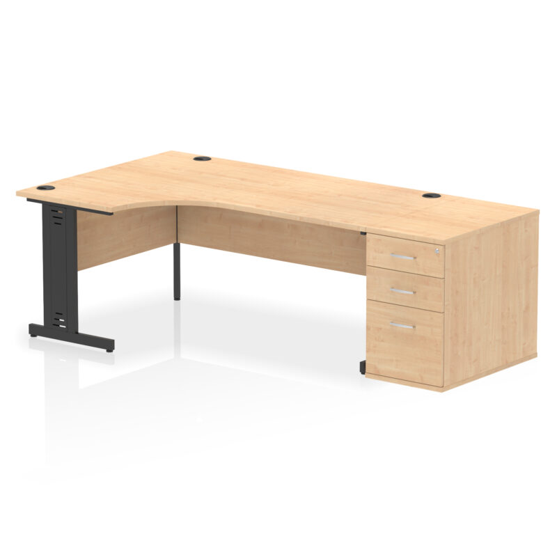 Pace 1800mm Cable Managed Left Crescent Desk Workstation - Image 16