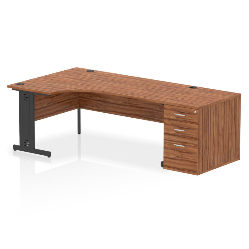 Pace 1800mm Cable Managed Left Crescent Desk Workstation - Image 28