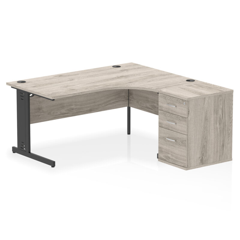 Pace 1600mm Cable Managed Right Crescent Desk Workstation - Image 7