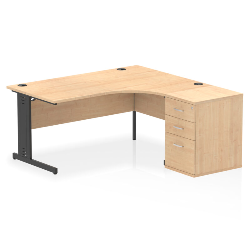 Pace 1600mm Cable Managed Right Crescent Desk Workstation - Image 13