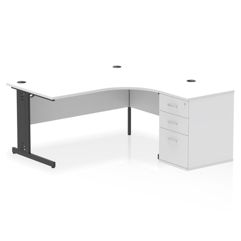 Pace 1600mm Cable Managed Right Crescent Desk Workstation - Image 31
