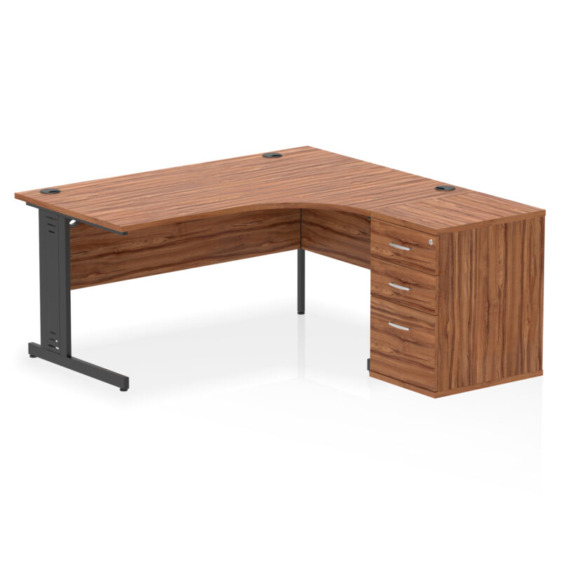 Pace 1600mm Cable Managed Right Crescent Desk Workstation - Image 25