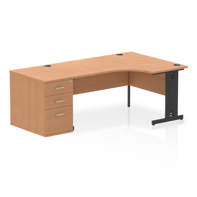 Pace 1600mm Cable Managed Right Crescent Desk Workstation - Image 22