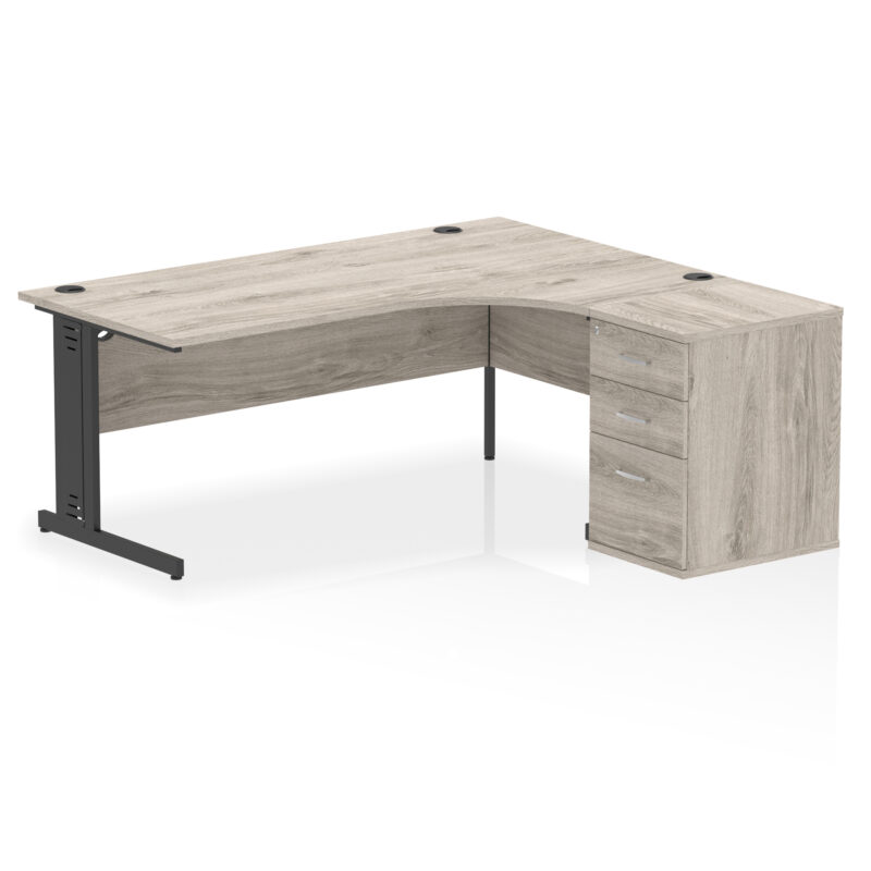 Pace 1800mm Cable Managed Right Crescent Desk Workstation - Image 7