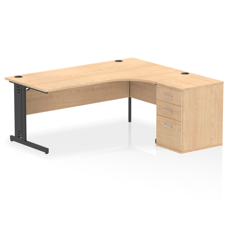 Pace 1800mm Cable Managed Right Crescent Desk Workstation - Image 13