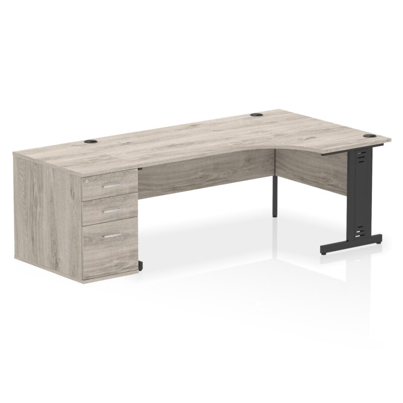 Pace 1800mm Cable Managed Right Crescent Desk Workstation - Image 10