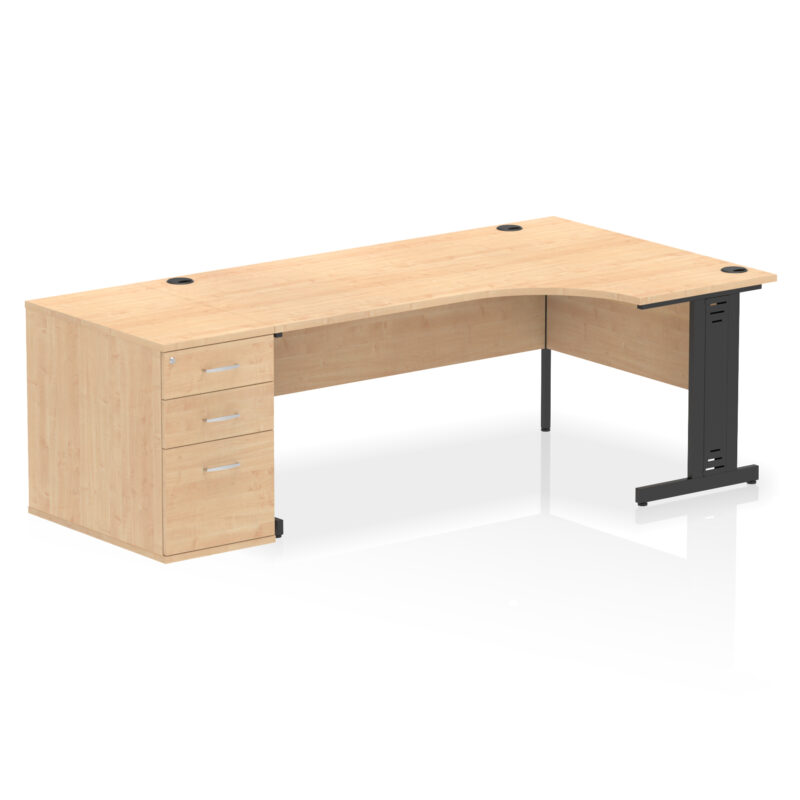 Pace 1800mm Cable Managed Right Crescent Desk Workstation - Image 16