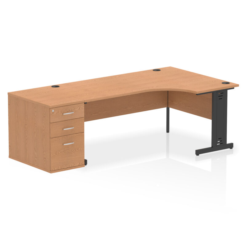 Pace 1800mm Cable Managed Right Crescent Desk Workstation - Image 22
