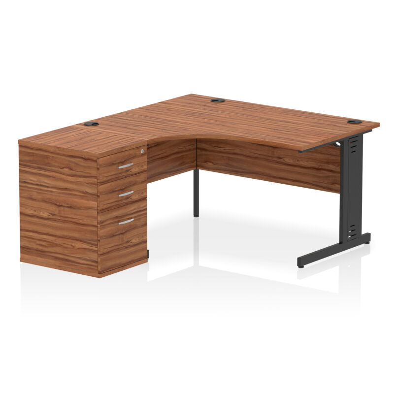 Pace 1400mm Cable Managed Left Crescent Desk Workstation - Image 9