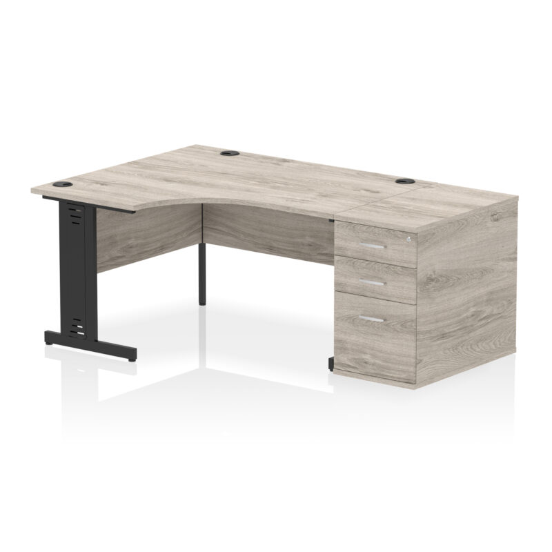 Pace 1400mm Cable Managed Left Crescent Desk Workstation - Image 4