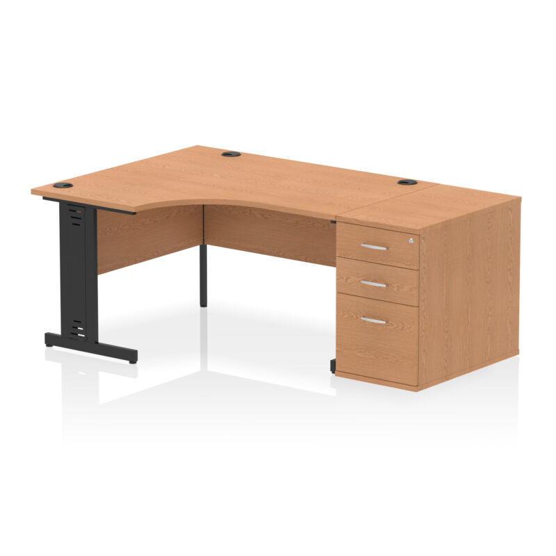 Pace 1400mm Cable Managed Left Crescent Desk Workstation - Image 8