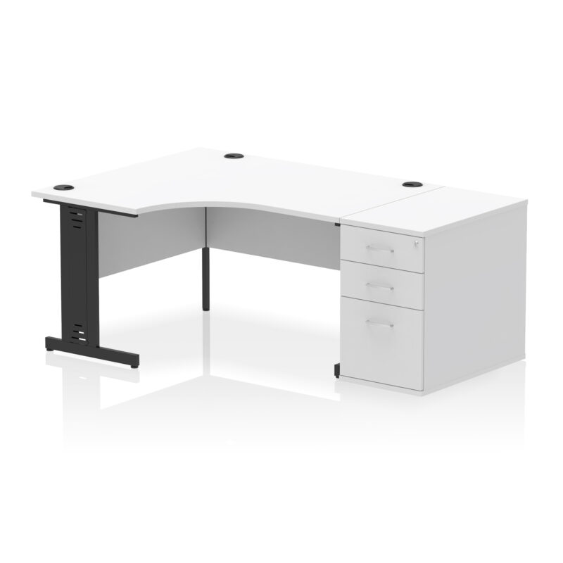 Pace 1400mm Cable Managed Left Crescent Desk Workstation - Image 12