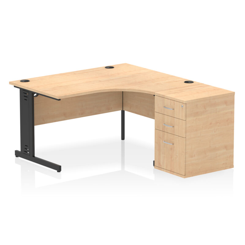 Pace 1400mm Cable Managed Right Crescent Desk Workstation - Image 5