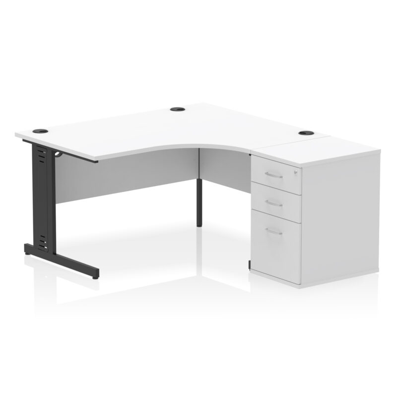 Pace 1400mm Cable Managed Right Crescent Desk Workstation - Image 11