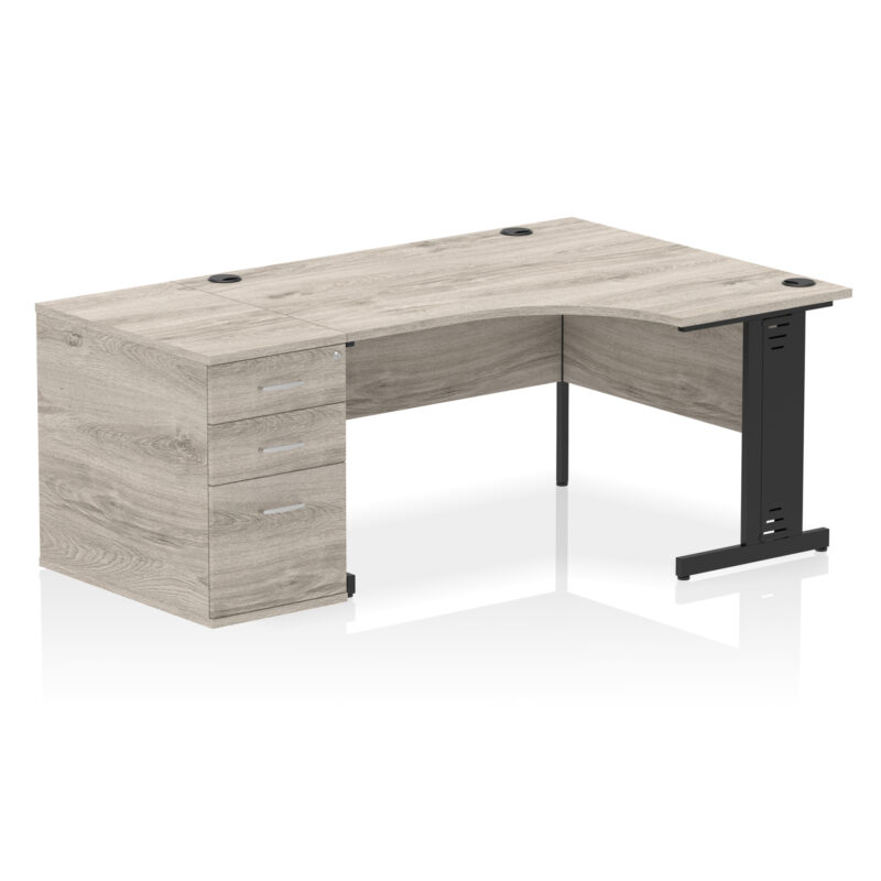 Pace 1400mm Cable Managed Right Crescent Desk Workstation - Image 4