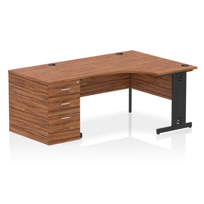 Pace 1400mm Cable Managed Right Crescent Desk Workstation - Image 10