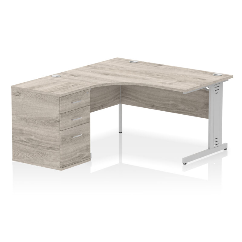 Pace 1400mm Cable Managed Left Crescent Desk Workstation - Image 20