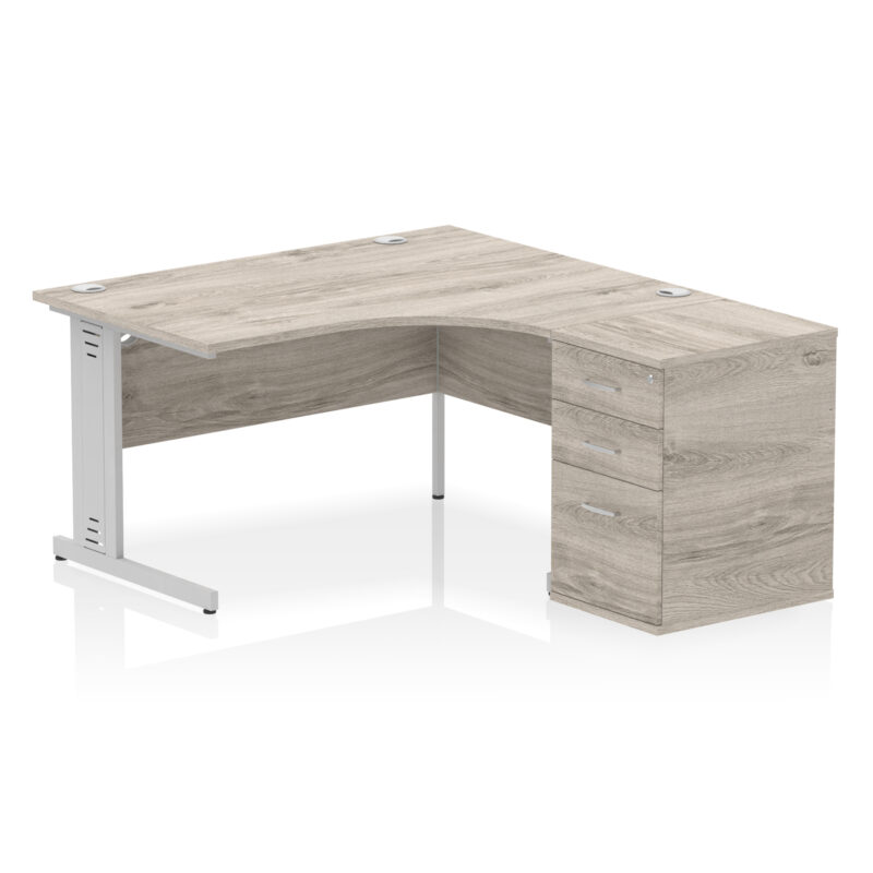 Pace 1400mm Cable Managed Right Crescent Desk Workstation - Image 13