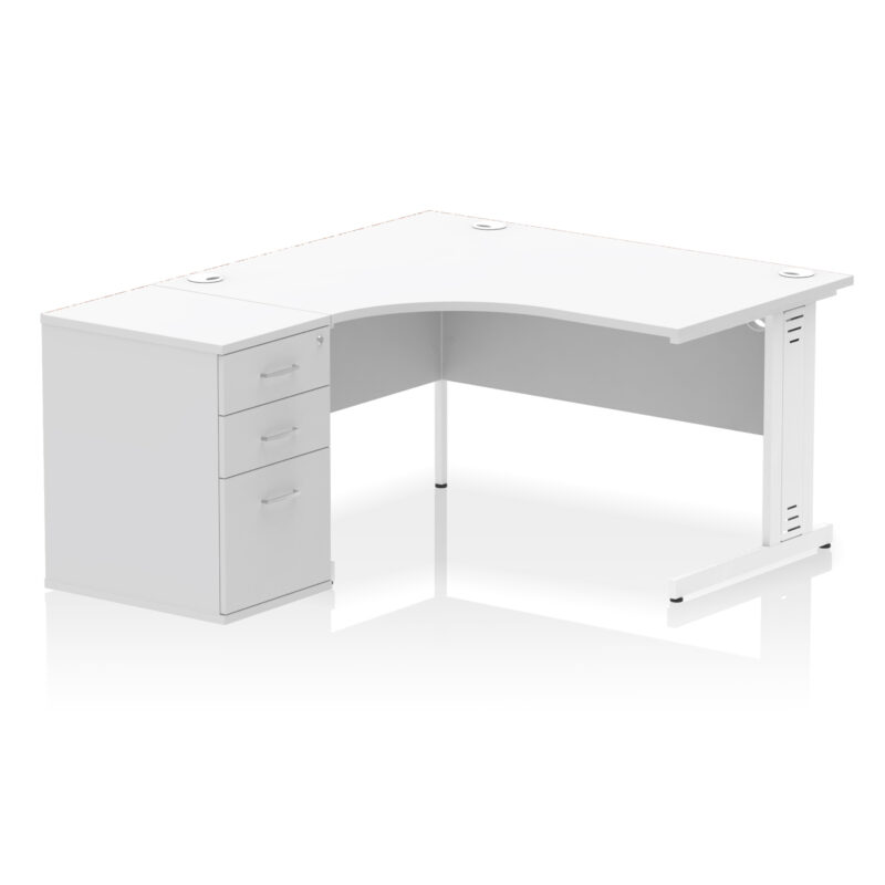 Pace 1400mm Cable Managed Left Crescent Desk Workstation - Image 25
