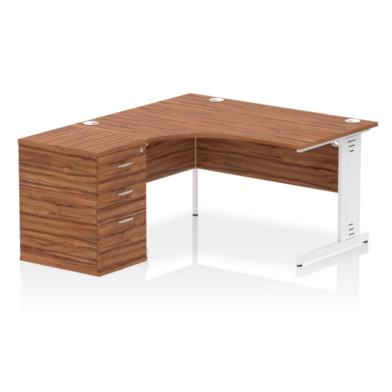 Pace 1400mm Cable Managed Left Crescent Desk Workstation - Image 26