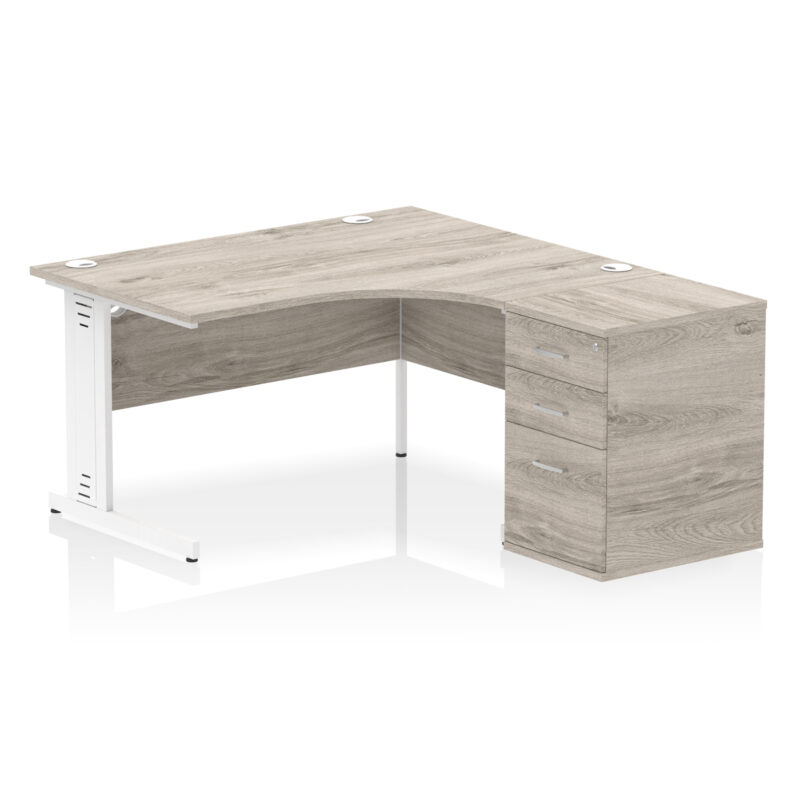 Pace 1400mm Cable Managed Right Crescent Desk Workstation - Image 22