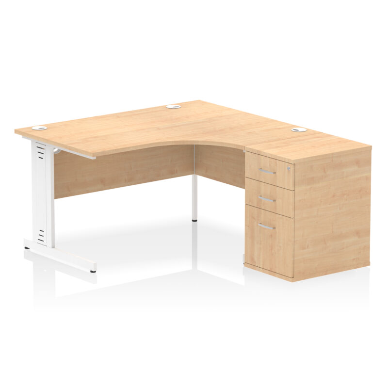 Pace 1400mm Cable Managed Right Crescent Desk Workstation - Image 23