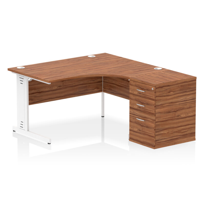 Pace 1400mm Cable Managed Right Crescent Desk Workstation - Image 26