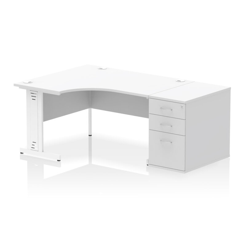 Pace 1400mm Cable Managed Left Crescent Desk Workstation - Image 18