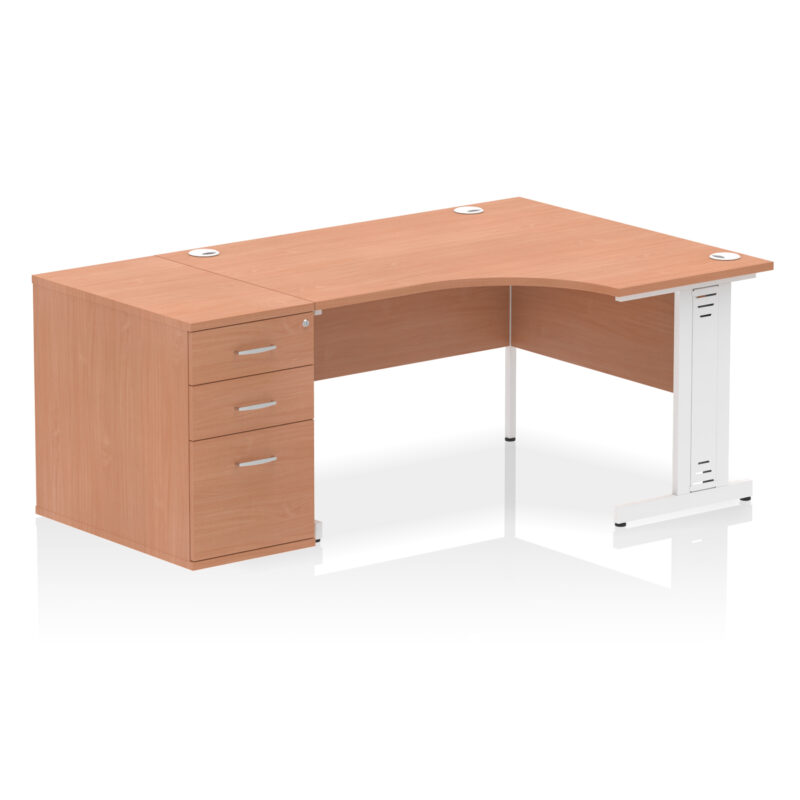 Pace 1400mm Cable Managed Right Crescent Desk Workstation - Image 14