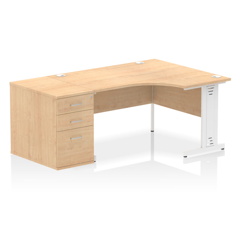 Pace 1400mm Cable Managed Right Crescent Desk Workstation - Image 16