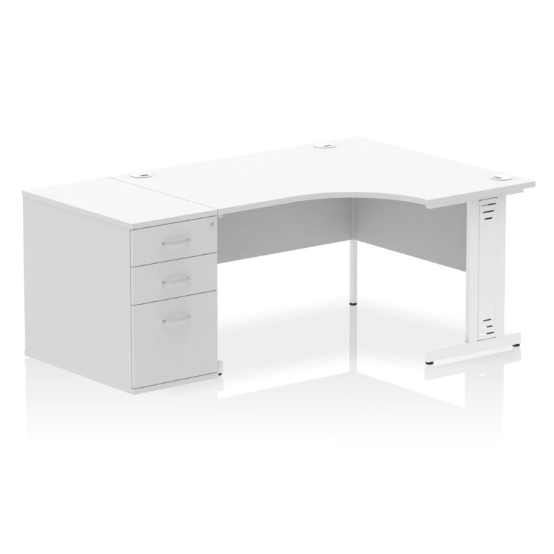 Pace 1400mm Cable Managed Right Crescent Desk Workstation - Image 18