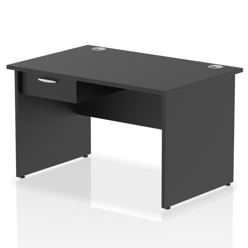 Pace Panel End Straight Desk Frame With Single One Drawer Fixed Pedestal - Image 2