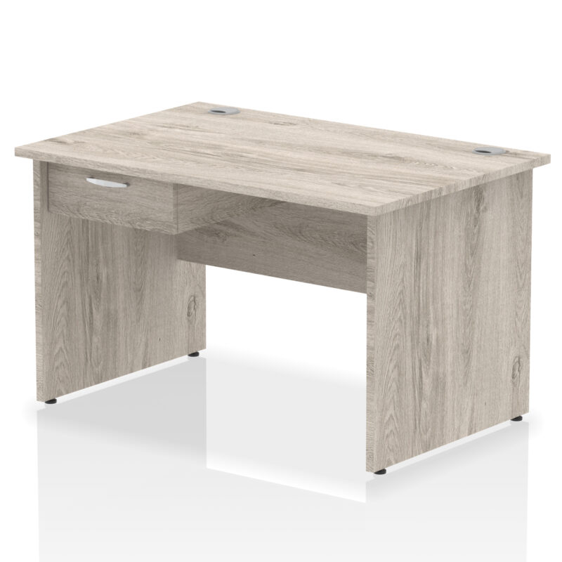Pace Panel End Straight Desk Frame With Single One Drawer Fixed Pedestal - Image 3
