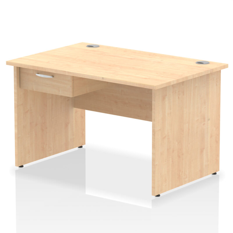 Pace Panel End Straight Desk Frame With Single One Drawer Fixed Pedestal - Image 4