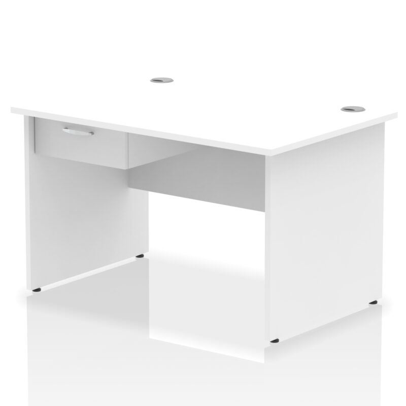 Pace Panel End Straight Desk Frame With Single One Drawer Fixed Pedestal - Image 6