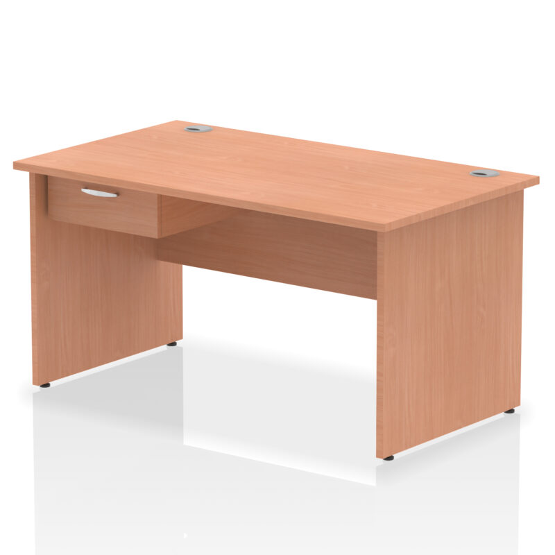 Pace Panel End Straight Desk Frame With Single One Drawer Fixed Pedestal - Image 8