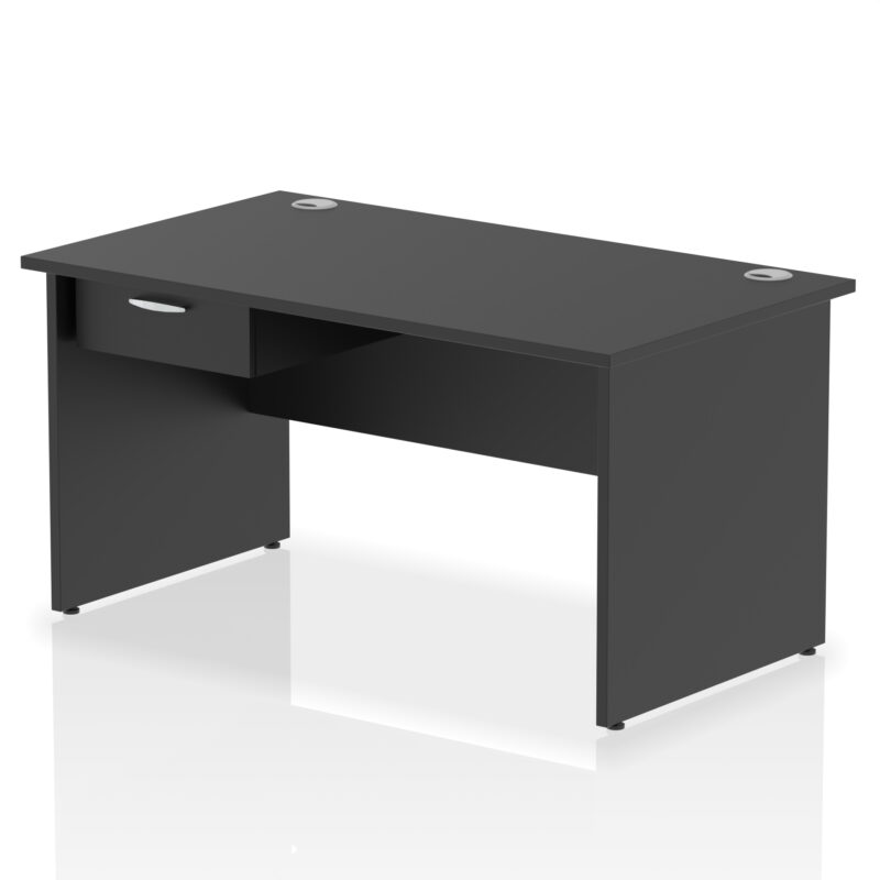 Pace Panel End Straight Desk Frame With Single One Drawer Fixed Pedestal - Image 9
