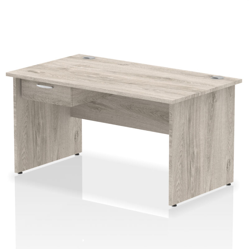 Pace Panel End Straight Desk Frame With Single One Drawer Fixed Pedestal - Image 10