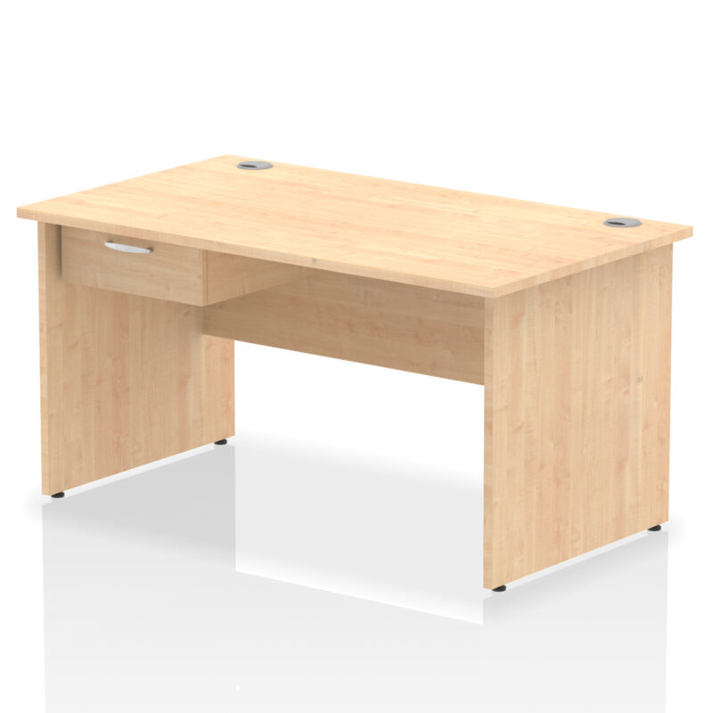 Pace Panel End Straight Desk Frame With Single One Drawer Fixed Pedestal - Image 11