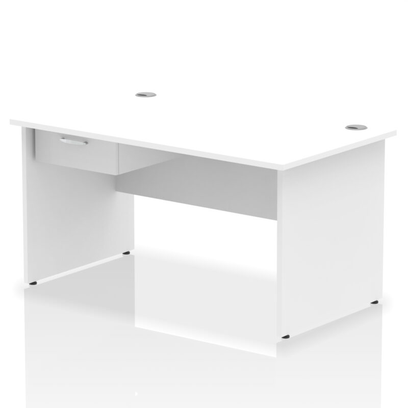 Pace Panel End Straight Desk Frame With Single One Drawer Fixed Pedestal - Image 13