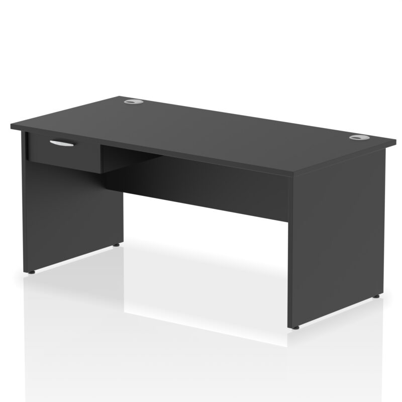 Pace Panel End Straight Desk Frame With Single One Drawer Fixed Pedestal - Image 16