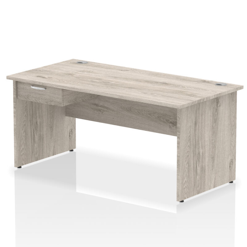 Pace Panel End Straight Desk Frame With Single One Drawer Fixed Pedestal - Image 17