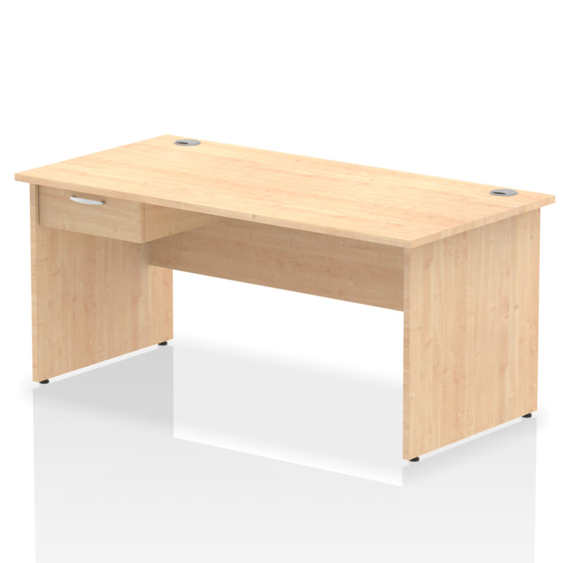 Pace Panel End Straight Desk Frame With Single One Drawer Fixed Pedestal - Image 18