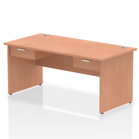 Pace Panel End Straight Desk Frame With Two One Drawer Fixed Pedestals