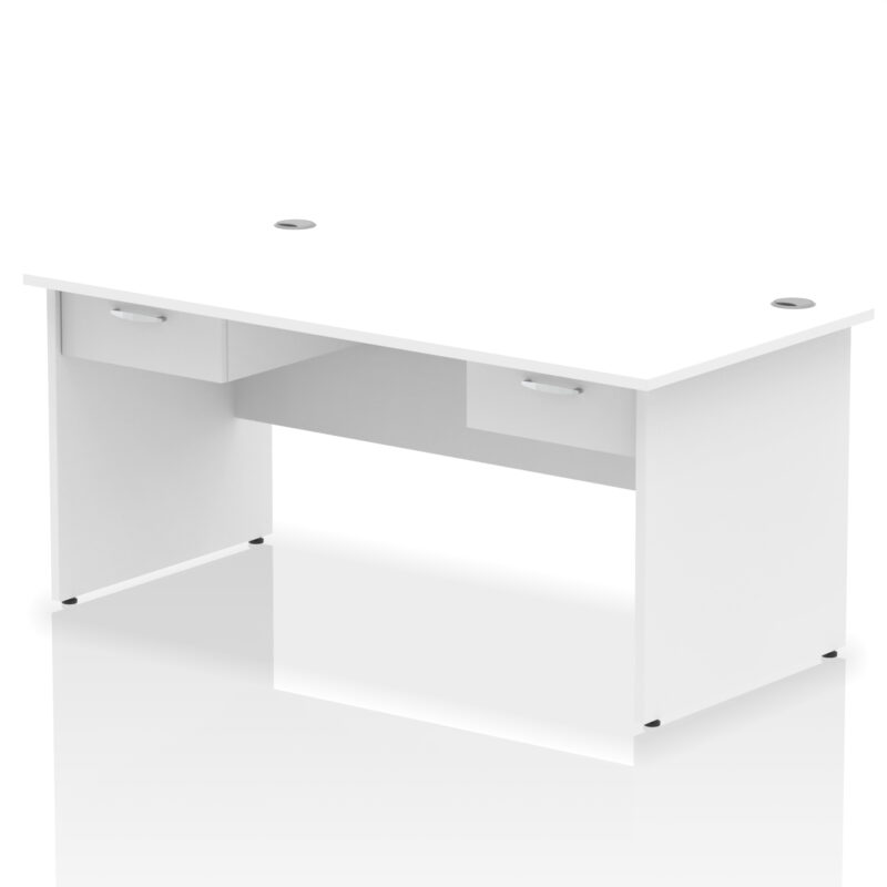 Pace Panel End Straight Desk Frame With Two One Drawer Fixed Pedestals - Image 6